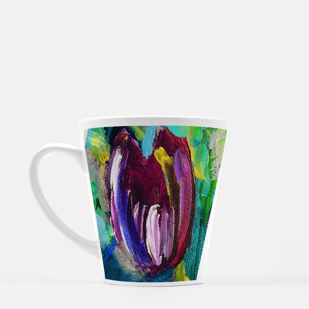 Gifts - Mug Latte 12 oz. "Purple Tulips"