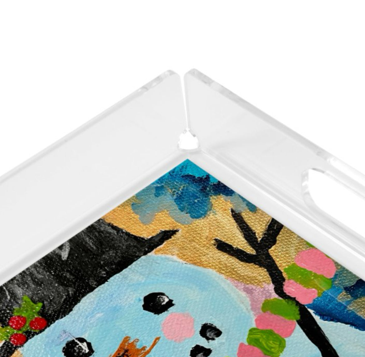 Gifts and Home Decor - Snowman Acrylic Small Tray (Square)